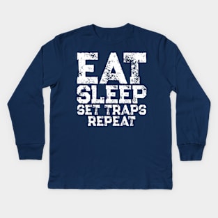 Eat Sleep Set Traps Repeat Kids Long Sleeve T-Shirt